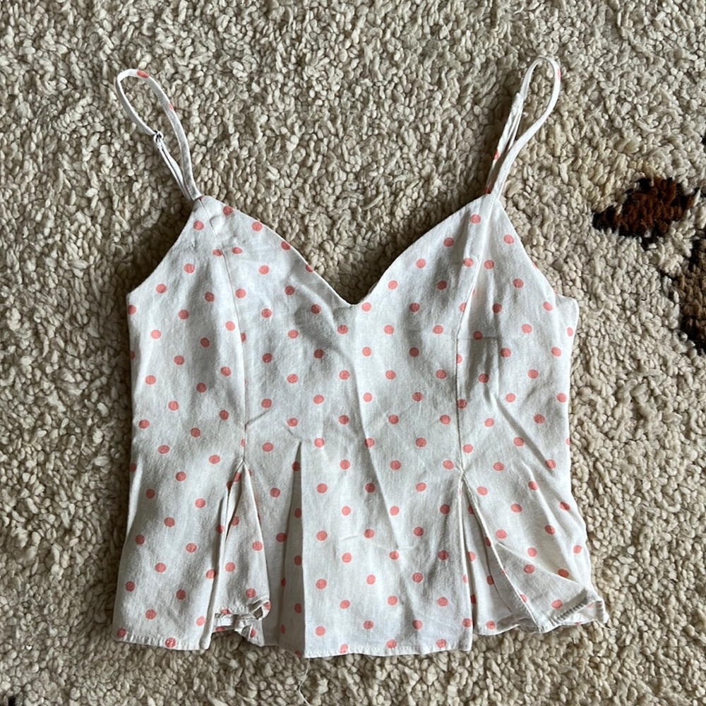 Zara polka dot peplum tank top